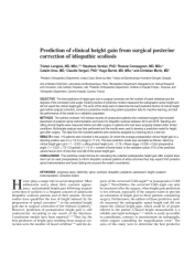 Prediction of clinical height gain from surgical posterior correction of idiopathic scoliosis | Langlais, Tristan
